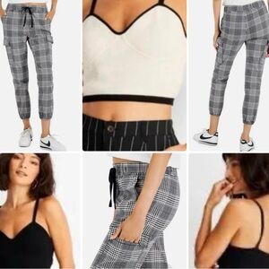 2X Bundle! 
Tinseltown Black & White Plaid Cargo Joggers & 2 Future Collective